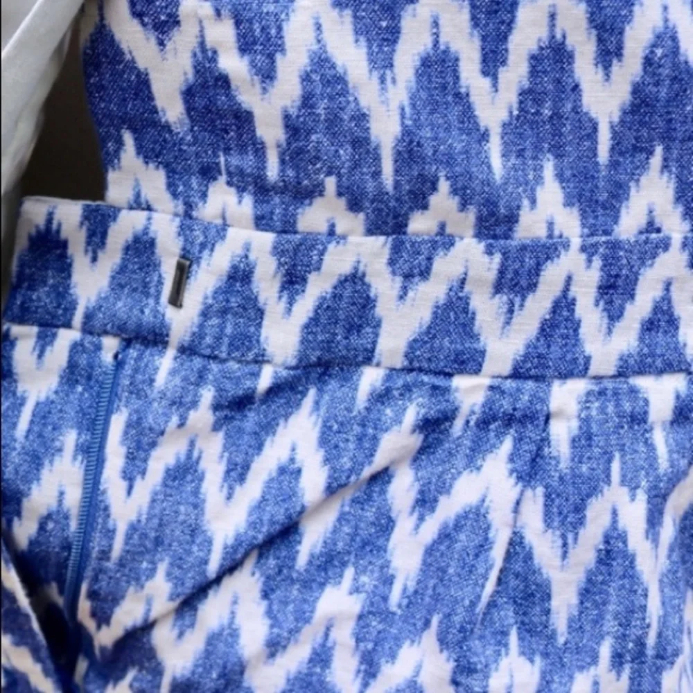 J. Crew Blue & White‎ Ikat Romper Size 2